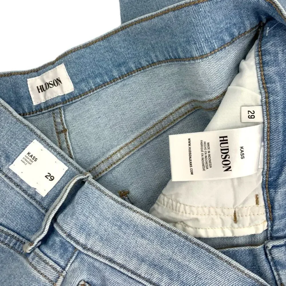 Hudson Kass Mischa High-rise Straight Ankle Jean Size 29 NWT $225 MSRP